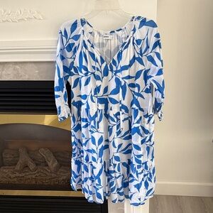 Sonoma Blue and White Long Sleeve Dress